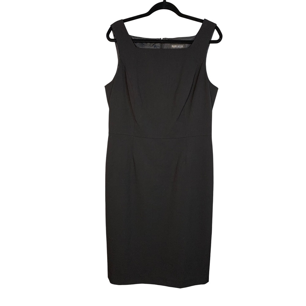 JOHN MEYER COLLECTION Black Sleeveless Sheath Dress Square Neck Size 12